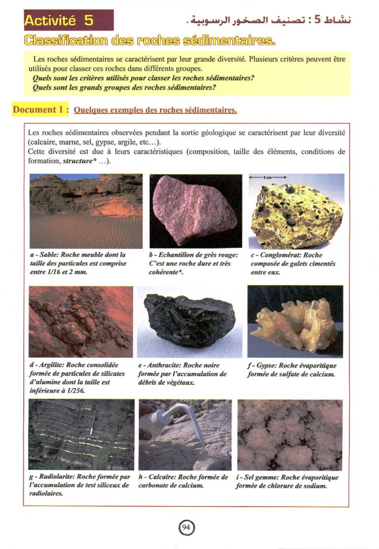 درس La formation des roches sédimentaires للسنة الأولى اعدادي  Page 6